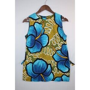 Vintage Pacific Isle Creations Hawaiian Dress Barkcloth Hibiscus Girls? Woman?